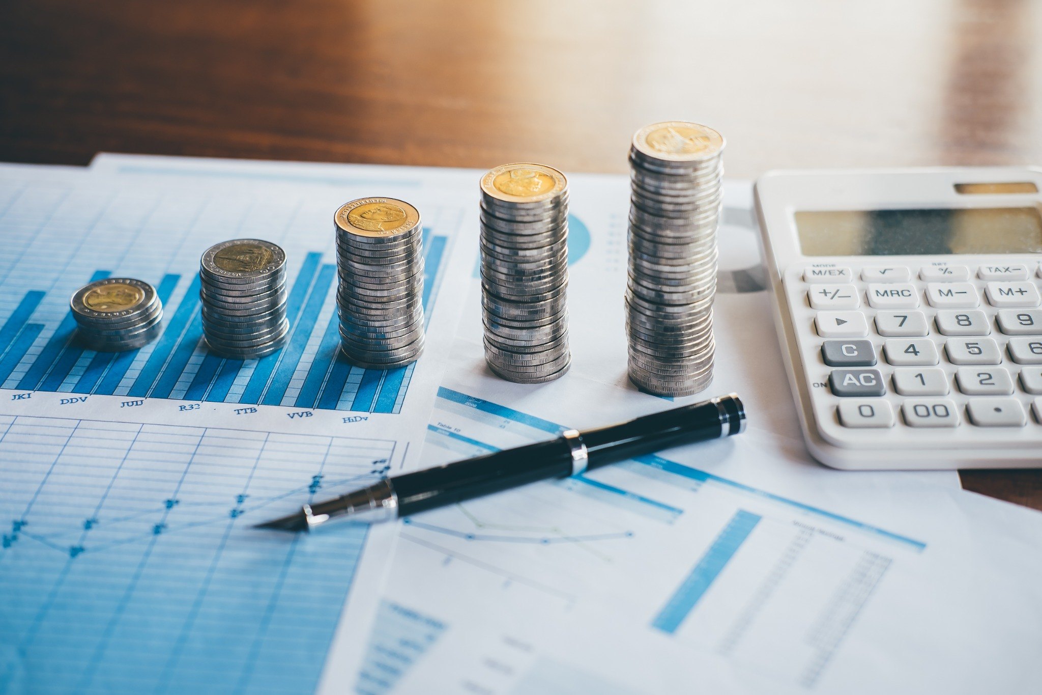Financial reporting materials representing venture modelling and due diligence